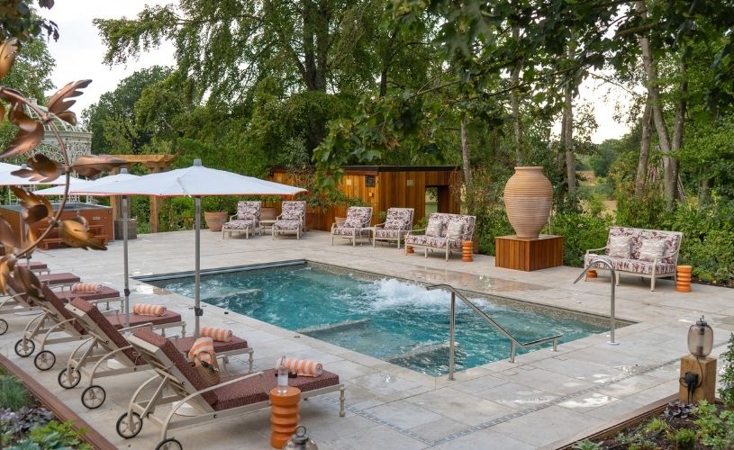 Outdoor pool at Bishopstrow Hotel & Spa